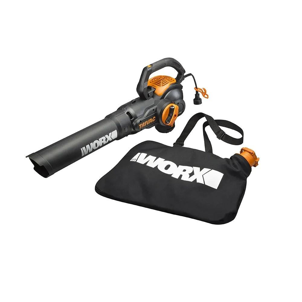 Worx WG512 Corded 12 Amp 600 CFM TriVac 3-in-1 Blower, Mulcher