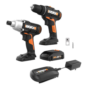Worx WX915L Cordless 20V Power Share 2-Piece Drill & Impact Driver Kit