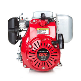  Red Honda GX100 horizontal engine with black recoil starter and silver muffler