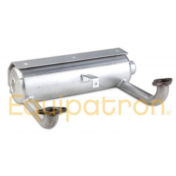 Silver Briggs & Stratton MUF0626R vertical twin muffler with dual exhaust outlets