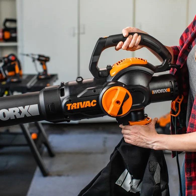Worx WG512 Corded 12 Amp 600 CFM TriVac 3-in-1 Blower, Mulcher