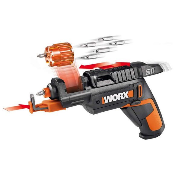 Worx WX255L Cordless 4V Electric SD Driver with Bit Cartridge & Screw Holder