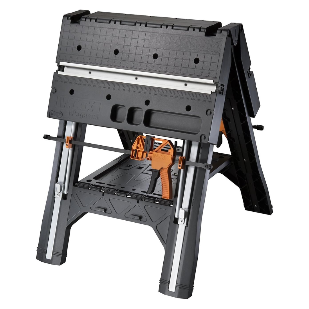 WORX(ワークス) ワークテーブル Pegasus(ペガサス) WX051 WORX Pegasus Work Table Saw Horse 25-in W x 32-in H Black, Orange