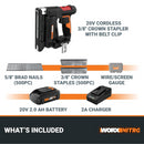 Worx WX843L Cordless 20V Nitro Power Share 3/8" Crown Stapler-5
