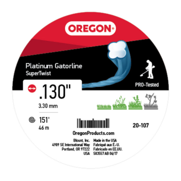 Oregon 20-107 Platinum Gatorline 1 lb. Donut String Trimmer Line .130" Guage