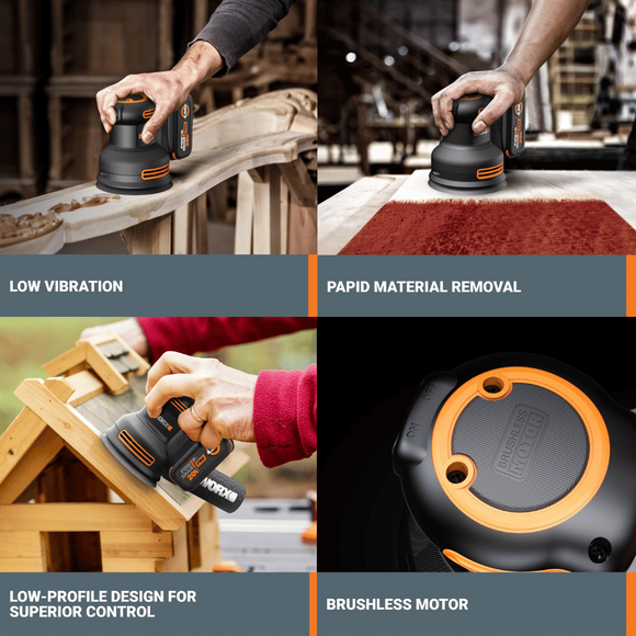 Worx WX823L 20V Brushless Cordless Rotary Sander