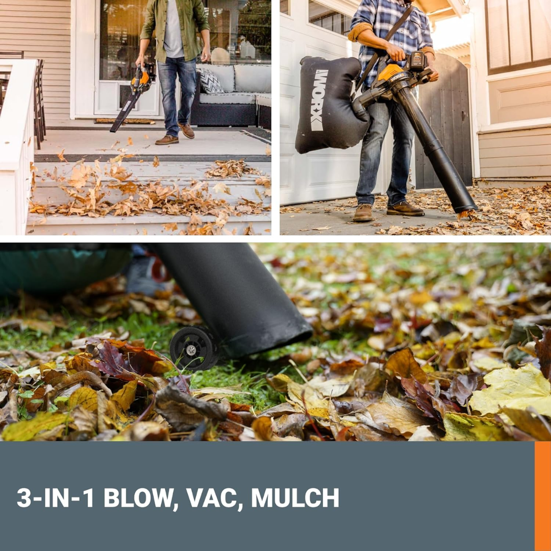 Worx WG583 Cordless 40V Power Share 350 CFM Leaf Blower/Mulcher