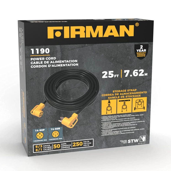 Firman 1190 Cord, 14-50P To 14-50R, 25'
