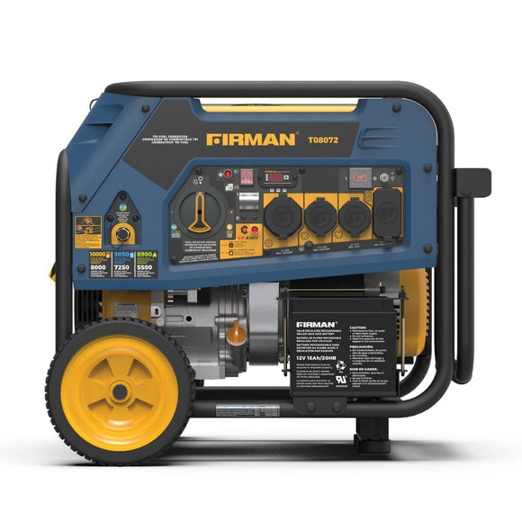 Firman T08072 Hybrid Series Tri-Fuel Generator, 8000/7250/5500W w/ CO Alert