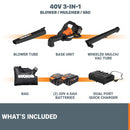 Worx WG583 Cordless 40V Power Share 350 CFM Leaf Blower/Mulcher/Vacuum-2