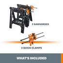 Worx WX065 Set of 2 Sawhorses with Bar Clamps-4