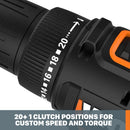 Worx WX100L Cordless 20V Power Share 3/8" Drill Driver-3