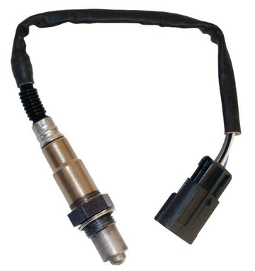 Oxygen sensor with threaded metal tip and attached wiring connector