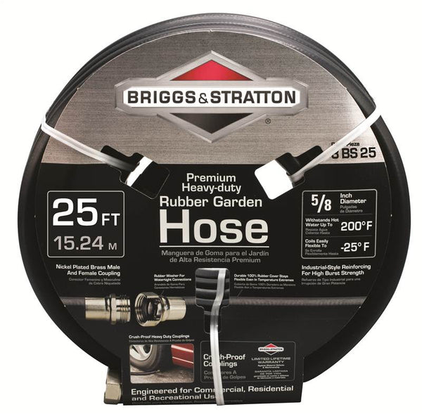 Briggs & Stratton 8BS25 25-Foot Premium Heavy-Duty Rubber Garden Hose
