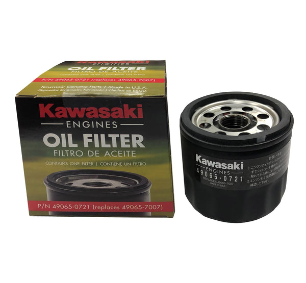 Kawasaki 49065-0721 Oil Filter, Replaces 49065-7007 & 49065-0721BK